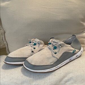 Men's Cream and Gray Boat Shoes